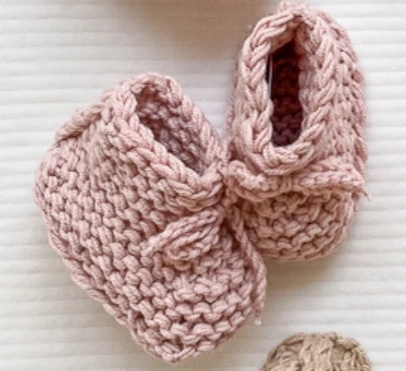 French Rose Hand Knitted Baby Booties