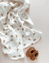 Teddy Bear Muslin Baby Blanket