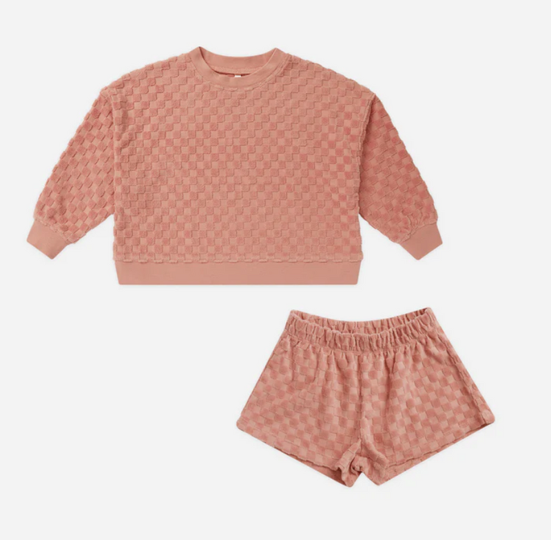 Pink Check Terry Set