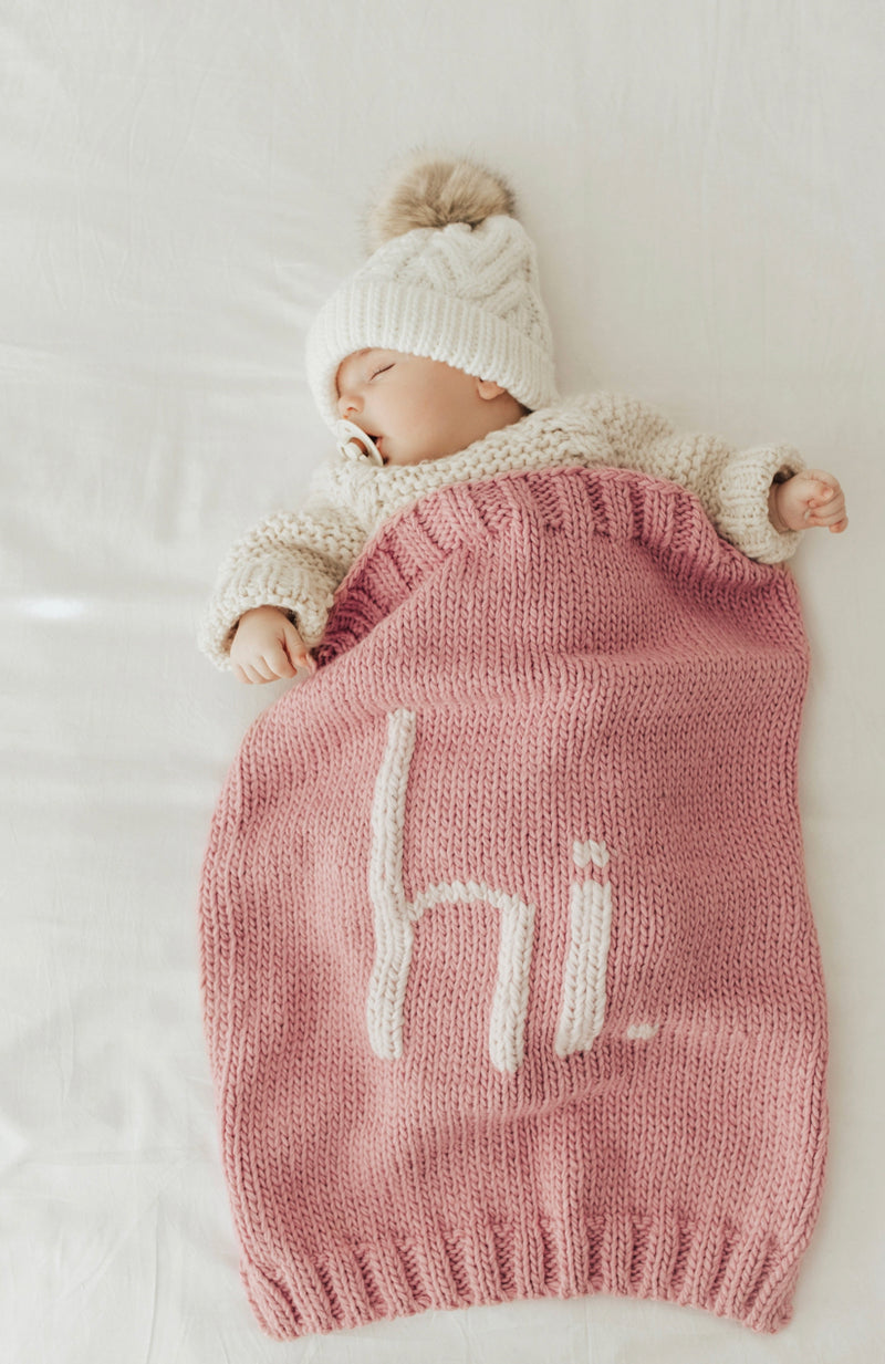 Hi Knit Blanket- Pink