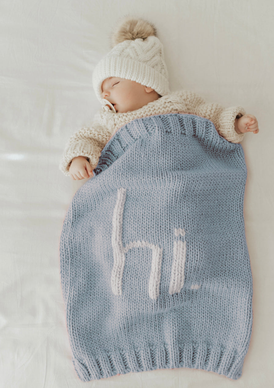 Hi Knit Blanket- Blue