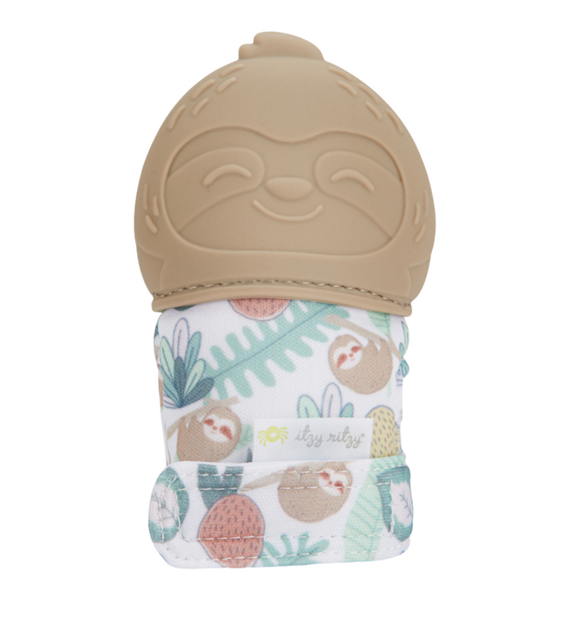 Itzy Mitt Silicone Teething Mitts- Sloth